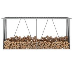 vidaXL Brennholzlager Verzinkter Stahl 330x84x152 cm Anthrazit  