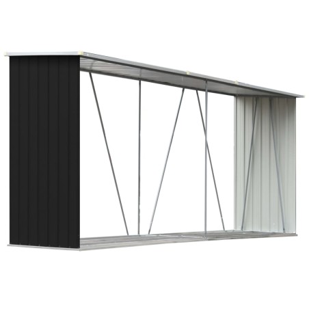 vidaXL Brennholzlager Verzinkter Stahl 330x84x152 cm Anthrazit  