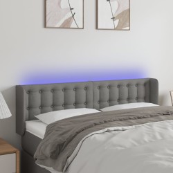 vidaXL LED Kopfteil Dunkelgrau 147x16x78/88 cm Stoff