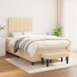 vidaXL Boxspringbett mit Matratze Creme 120x200 cm Stoff vidaXL Boxspringbett mit Matratze Creme 120x200 cm Stoff