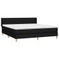 vidaXL Boxspringbett mit Matratze Schwarz 160x200 cm Stoff vidaXL Boxspringbett mit Matratze Schwarz 160x200 cm Stoff