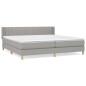 vidaXL Boxspringbett mit Matratze Hellgrau 200x200 cm Stoff vidaXL Boxspringbett mit Matratze Hellgrau 200x200 cm Stoff