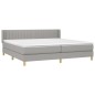 vidaXL Boxspringbett mit Matratze Hellgrau 200x200 cm Stoff vidaXL Boxspringbett mit Matratze Hellgrau 200x200 cm Stoff
