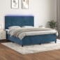 vidaXL Boxspringbett mit Matratze & LED Dunkelblau 180x200 cm Samt vidaXL Boxspringbett mit Matratze & LED Dunkelblau 180x200 cm Samt
