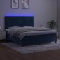 vidaXL Boxspringbett mit Matratze & LED Dunkelblau 180x200 cm Samt vidaXL Boxspringbett mit Matratze & LED Dunkelblau 180x200 cm Samt