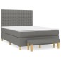 vidaXL Boxspringbett mit Matratze Dunkelgrau 140x190 cm Stoff vidaXL Boxspringbett mit Matratze Dunkelgrau 140x190 cm Stoff
