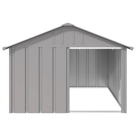 vidaXL Hundehütte Grau 116,5x153x81,5 cm Verzinkter Stahl