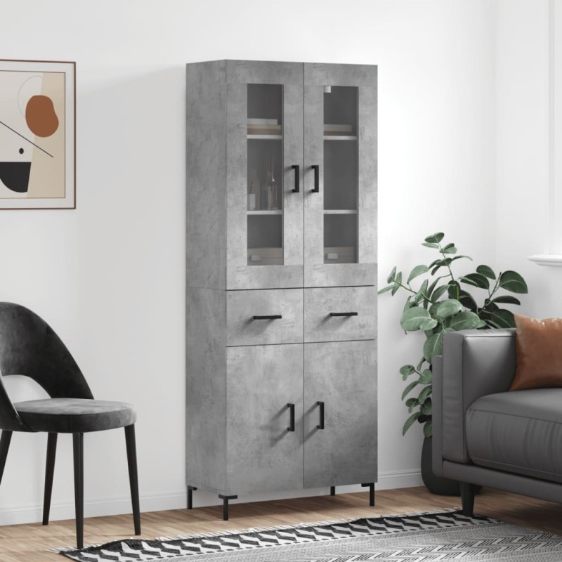 vidaXL Highboard Betongrau 69,5x34x180 cm Holzwerkstoff vidaXL Highboard Betongrau 69,5x34x180 cm Holzwerkstoff