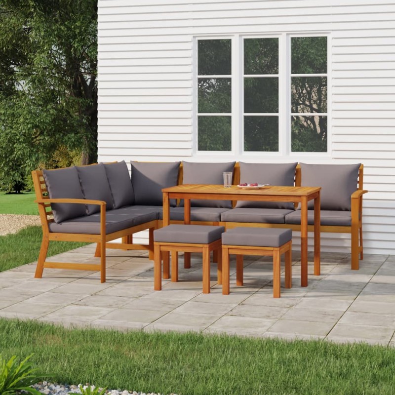 vidaXL 7-tlg. Garten-Essgruppe mit Kissen Massivholz Akazie vidaXL 7-tlg. Garten-Essgruppe mit Kissen Massivholz Akazie