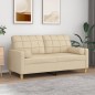 vidaXL 2-Sitzer-Sofa mit Zierkissen Creme 140 cm Stoff vidaXL 2-Sitzer-Sofa mit Zierkissen Creme 140 cm Stoff