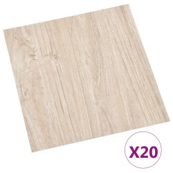 vidaXL PVC-Fliesen Selbstklebend 20 Stk. 1,86 m² Hellbraun