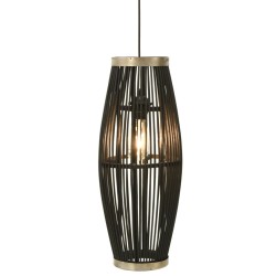 vidaXL Pendelleuchte Schwarz Weide 40W 25x62 cm Oval E27