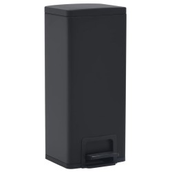 vidaXL Mülleimer mit Pedal Anti-Fingerabdruck 30 L Schwarz Edelstahl  
