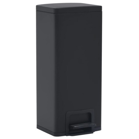 vidaXL Mülleimer mit Pedal Anti-Fingerabdruck 30 L Schwarz Edelstahl  