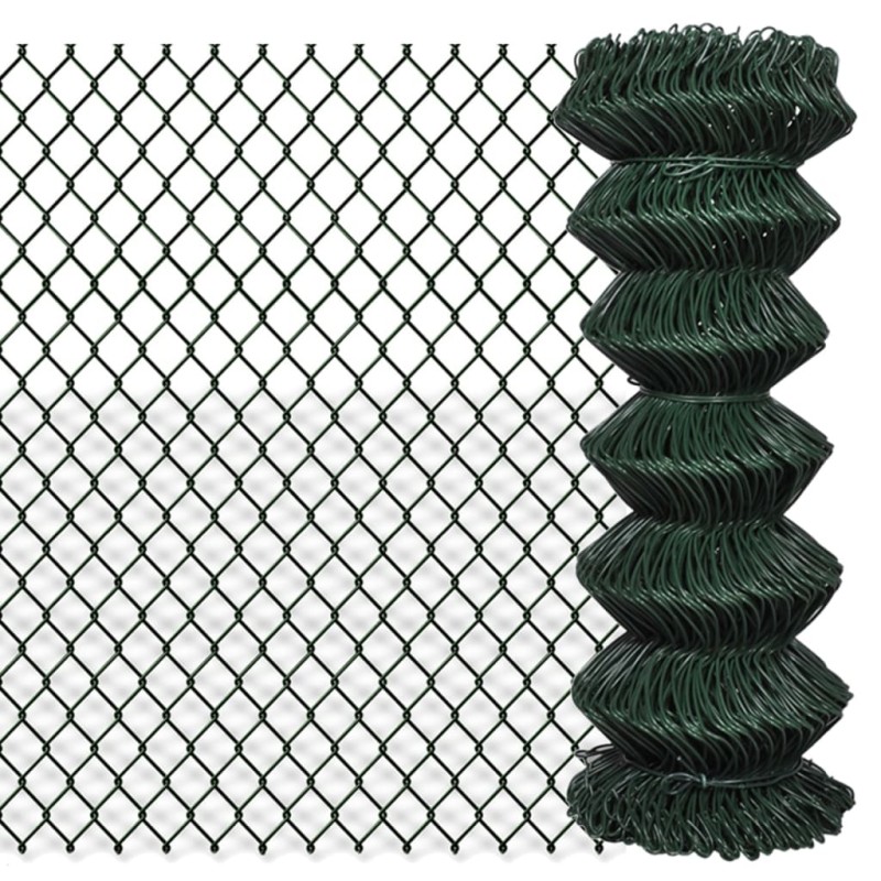 vidaXL Maschendrahtzaun Stahl 1x15 m Grün vidaXL Maschendrahtzaun Stahl 1x15 m Grün