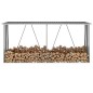 vidaXL Brennholzlager aus verzinktem Stahl 330x84x152 cm Grau vidaXL Brennholzlager aus verzinktem Stahl 330x84x152 cm Grau