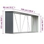 vidaXL Brennholzlager aus verzinktem Stahl 330x84x152 cm Grau vidaXL Brennholzlager aus verzinktem Stahl 330x84x152 cm Grau