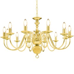 vidaXL Kronleuchter Golden 12 x E14-Glühbirnen