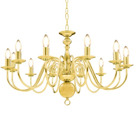 vidaXL Kronleuchter Golden 12 x E14-Glühbirnen