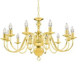 vidaXL Kronleuchter Golden 12 x E14-Glühbirnen