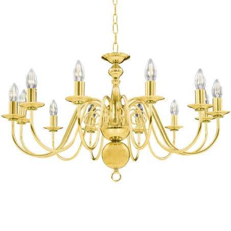 vidaXL Kronleuchter Golden 12 x E14-Glühbirnen