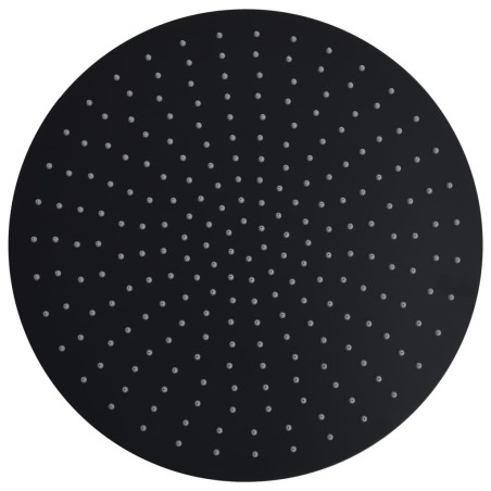 vidaXL Regenbrause Edelstahl 40 cm Rund Schwarz