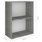 vidaXL Bücherregal Holzwerkstoff 60x31x78 cm Beton-Optik vidaXL Bücherregal Holzwerkstoff 60x31x78 cm Beton-Optik