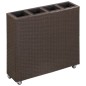 vidaXL Garten-Hochbeet mit 4 Töpfen 80x22x79 cm Poly Rattan Braun