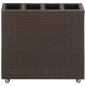 vidaXL Garten-Hochbeet mit 4 Töpfen 80x22x79 cm Poly Rattan Braun