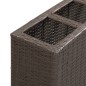 vidaXL Garten-Hochbeet mit 4 Töpfen 80x22x79 cm Poly Rattan Braun