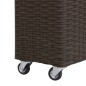 vidaXL Garten-Hochbeet mit 4 Töpfen 80x22x79 cm Poly Rattan Braun