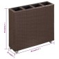 vidaXL Garten-Hochbeet mit 4 Töpfen 80x22x79 cm Poly Rattan Braun