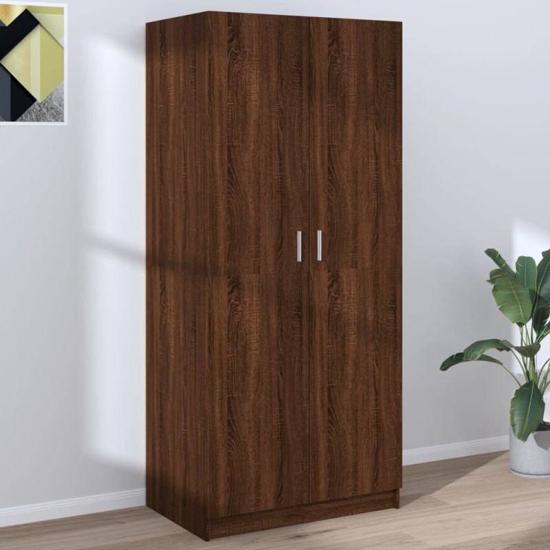 vidaXL Kleiderschrank Braun Eichen-Optik 80x52x180 cm Holzwerkstoff vidaXL Kleiderschrank Braun Eichen-Optik 80x52x180 cm Holzwerkstoff