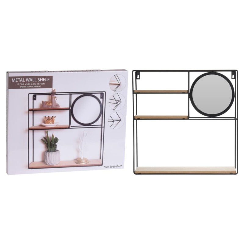 H&S Collection Wandregal mit Spiegel 40x10x40 cm H&S Collection Wandregal mit Spiegel 40x10x40 cm