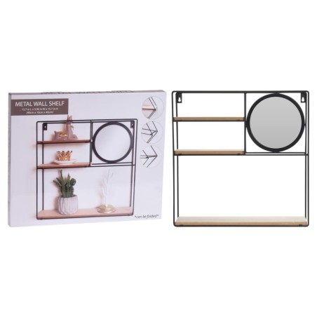H&S Collection Wandregal mit Spiegel 40x10x40 cm 