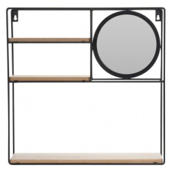 H&S Collection Wandregal mit Spiegel 40x10x40 cm 