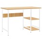 vidaXL Computertisch Weiß und Eiche Hell 105x55x72 cm MDF und Metall vidaXL Computertisch Weiß und Eiche Hell 105x55x72 cm MDF und Metall