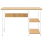 vidaXL Computertisch Weiß und Eiche Hell 105x55x72 cm MDF und Metall vidaXL Computertisch Weiß und Eiche Hell 105x55x72 cm MDF und Metall
