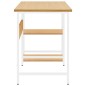 vidaXL Computertisch Weiß und Eiche Hell 105x55x72 cm MDF und Metall vidaXL Computertisch Weiß und Eiche Hell 105x55x72 cm MDF und Metall