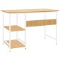 vidaXL Computertisch Weiß und Eiche Hell 105x55x72 cm MDF und Metall vidaXL Computertisch Weiß und Eiche Hell 105x55x72 cm MDF und Metall