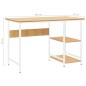 vidaXL Computertisch Weiß und Eiche Hell 105x55x72 cm MDF und Metall vidaXL Computertisch Weiß und Eiche Hell 105x55x72 cm MDF und Metall