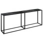 vidaXL Konsolentisch Schwarz Marmor-Optik 200x35x75,5 cm Hartglas
