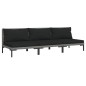 vidaXL Gartensofas 3 Stk. mit Kissen Halbrundes Poly Rattan vidaXL Gartensofas 3 Stk. mit Kissen Halbrundes Poly Rattan