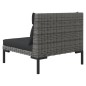 vidaXL Gartensofas 3 Stk. mit Kissen Halbrundes Poly Rattan vidaXL Gartensofas 3 Stk. mit Kissen Halbrundes Poly Rattan