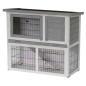 @Pet Kaninchenstall Benji Outdoor 115x48x92 cm Holz Grau und Weiß @Pet Kaninchenstall Benji Outdoor 115x48x92 cm Holz Grau und Weiß