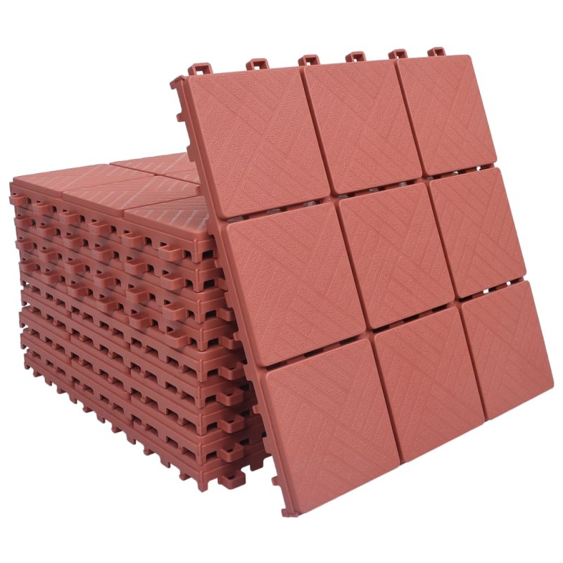 vidaXL Terrassenfliesen 10 Stk. Rot 30 x 30 cm Kunststoff vidaXL Terrassenfliesen 10 Stk. Rot 30 x 30 cm Kunststoff