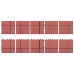 vidaXL Terrassenfliesen 10 Stk. Rot 30 x 30 cm Kunststoff