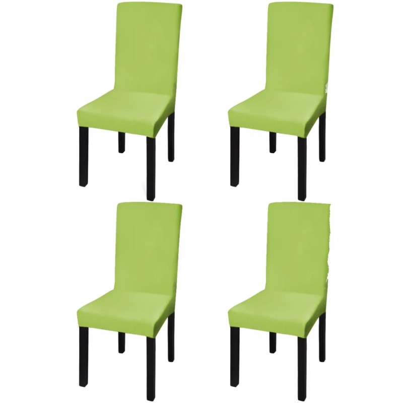 vidaXL Stretch-Stuhlhussen Gerade 4 Stk. Grün vidaXL Stretch-Stuhlhussen Gerade 4 Stk. Grün