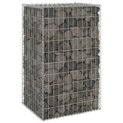 vidaXL Gabionenwand mit Abdeckung Verzinkter Stahl 60x50x100 cm