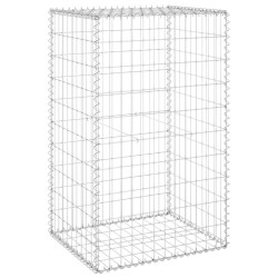 vidaXL Gabionenwand mit Abdeckung Verzinkter Stahl 60x50x100 cm